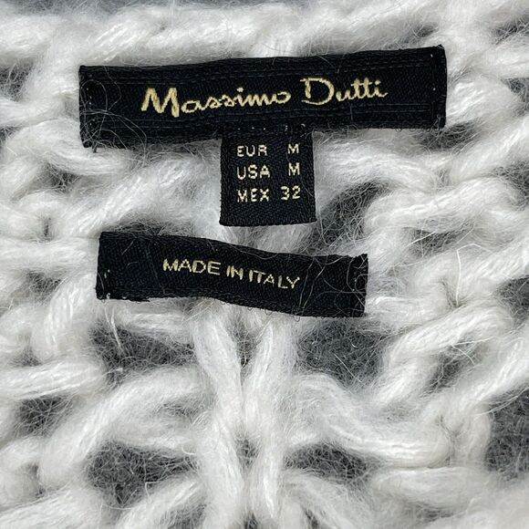 Massimo Dutti Italy Sweater Womens Medium Open Weave Long Sleeve Off White - Picture 3 of 8